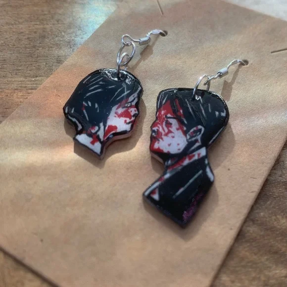 Handmade MCR inspired shrinky dink earrings - Picture 2 of 3